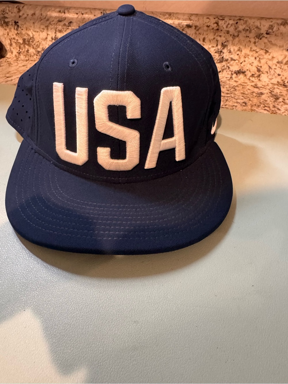 Nike Navy Baseball Cap with White USA Embroidery